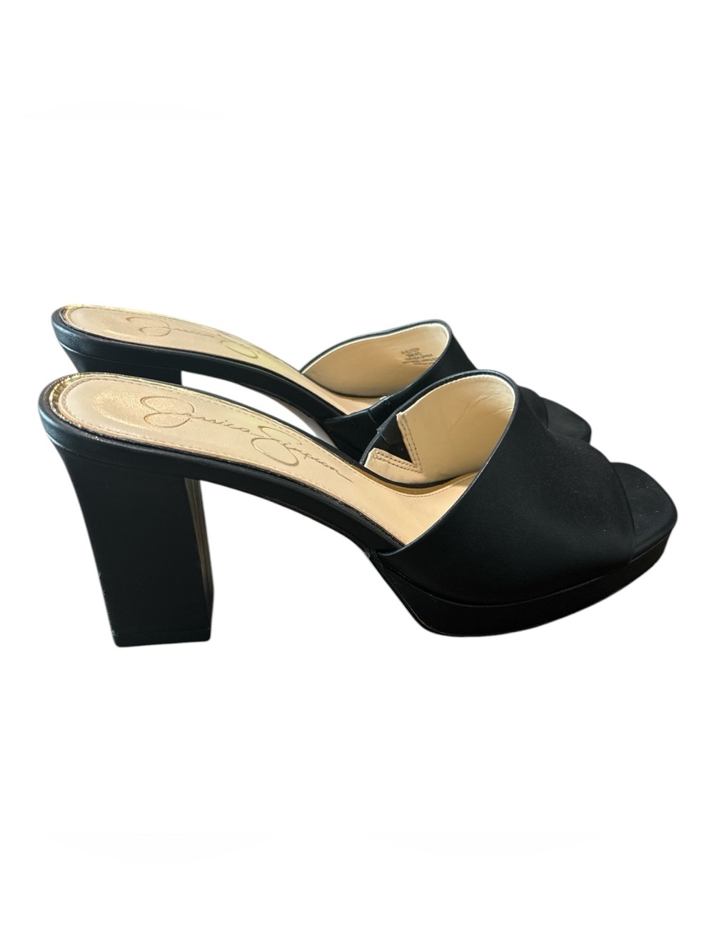 Jessica Simpson Black Open-Toe Platform Mule Heels - Picture 2 of 8